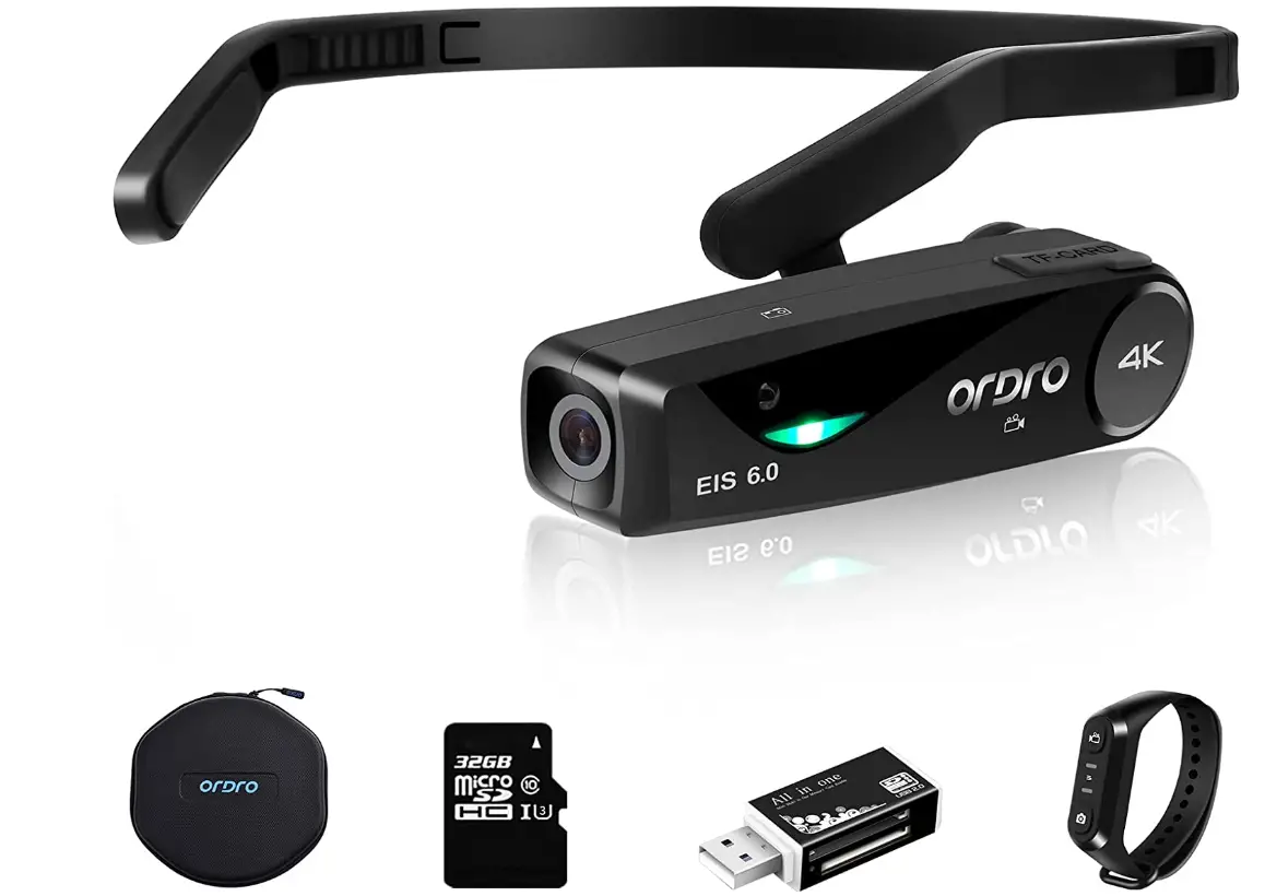 Ordro EP6 Plus 4K Video Camcorder Wearable Vlog Camera