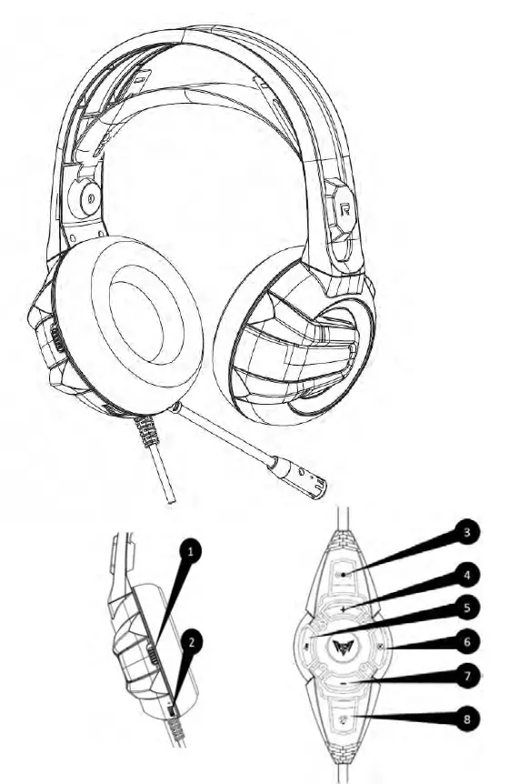 CROWN CMGH-3103 Micro Laptop Computer Mobile Rgb Headphone 1
