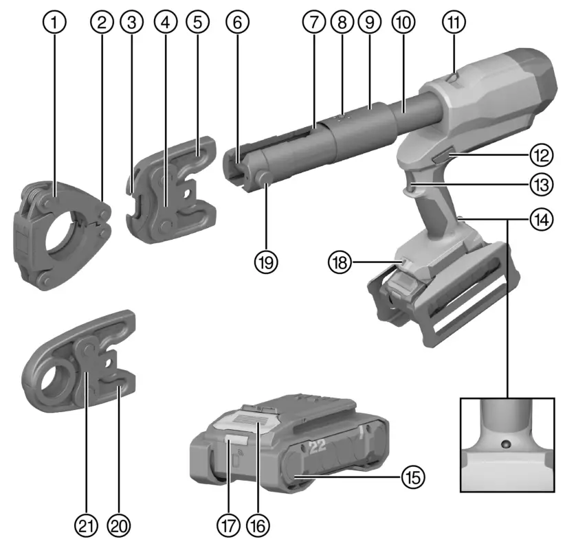 HILTI NPR 32 XL-22 Cordless Hydraulic Pipe Press Tools - Description