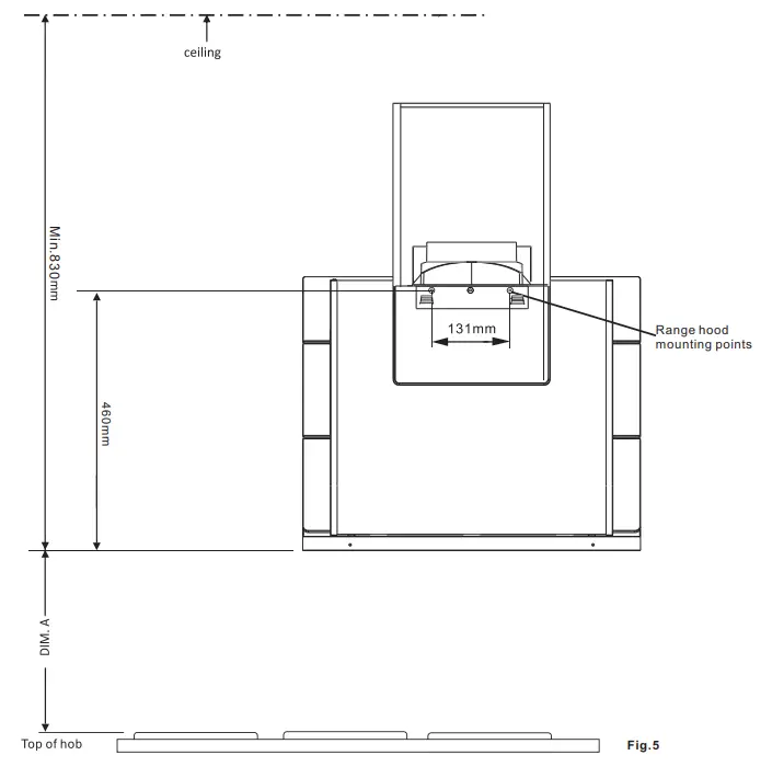 ECS6691G Cooker Hood Ranghood insatllation