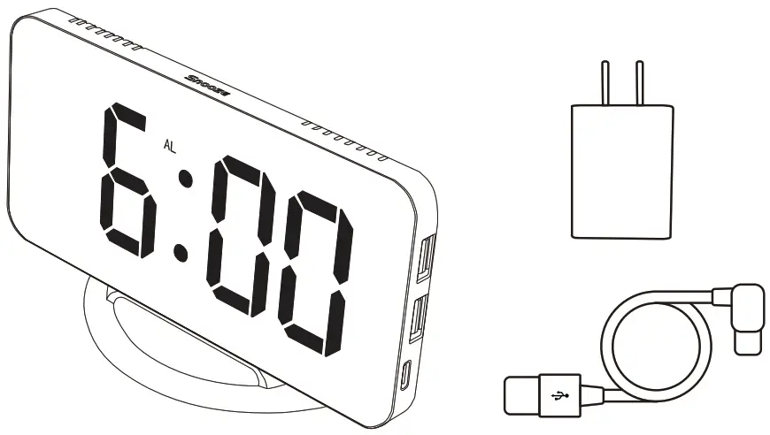 LIMITLESS E308386 Digital Alarm Clock - Fig