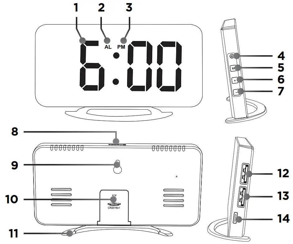 LIMITLESS E308386 Digital Alarm Clock - Fig1