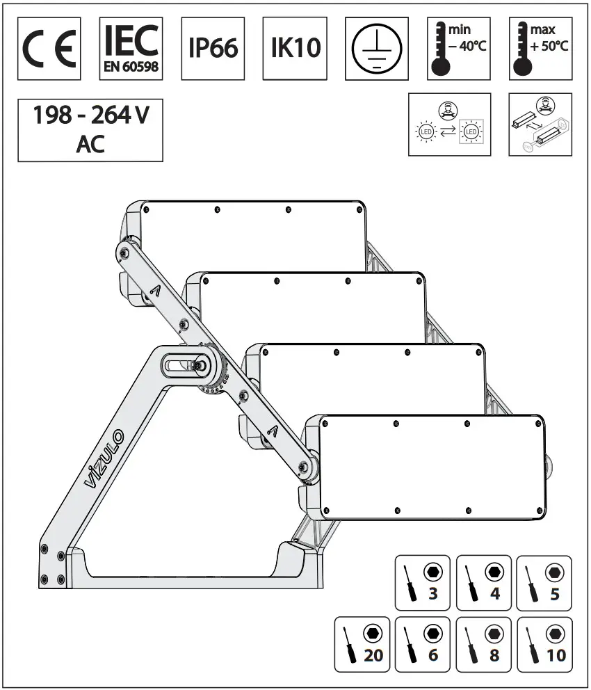 VIZULO Eagle 4 Premium Eagle LED FLood Light - Figure 1