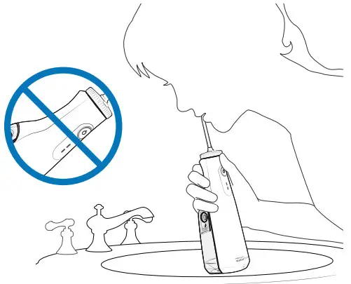 waterpik WF-10 Cordless Select Water Flosser -Lean over