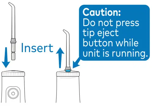 waterpik WF-10 Cordless Select Water Flosser -Press tip ÿrmly