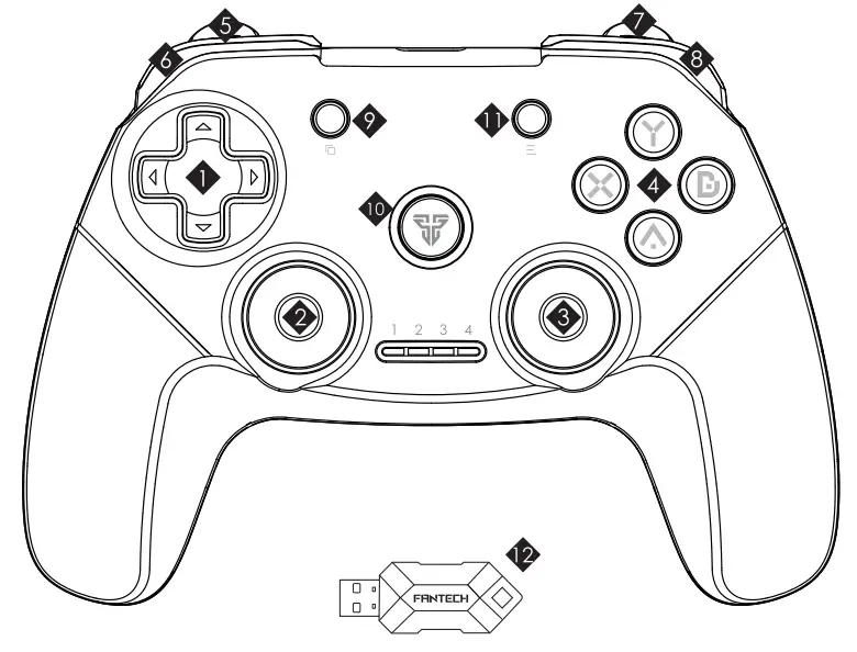 FANTECH WGP12 10 Button Pc Wireless Gamepad-fig2