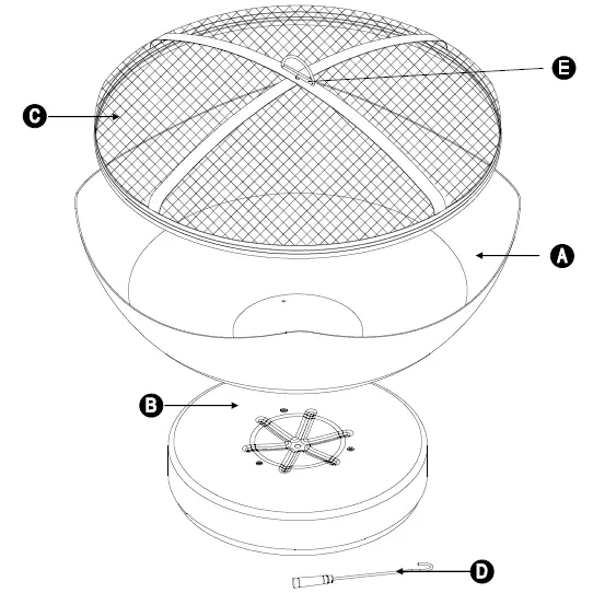 AMBERCOVE A301022700 34-in W Brown Steel Wood-Burning Fire Pit 01