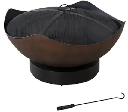 AMBERCOVE A301022700 34-in W Brown Steel Wood-Burning Fire Pit product