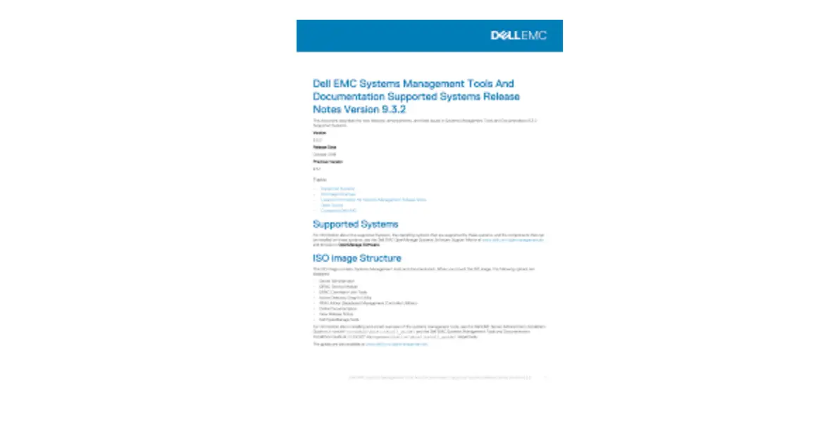 Dell Emc Systems Management Tools And Documentation Supported Systems User Guide