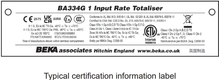 BEKA BA334G Externally Powered Rate Totaliser-fig8