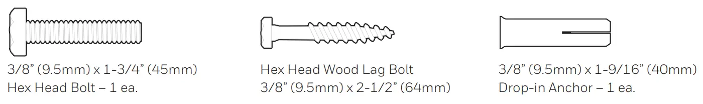 Honeywell 2911 Waterproof Fire and Theft Safe - INCLUDED HARDWARE