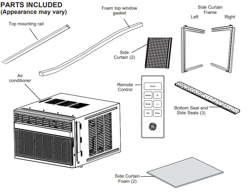 GE APPLIANCES AHEK08AC Smart Electronic Window Air Conditioner - PARTS INCLUDED