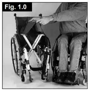 Breezy P19180 Style X Ultra Rigid Wheelchair - Folding up