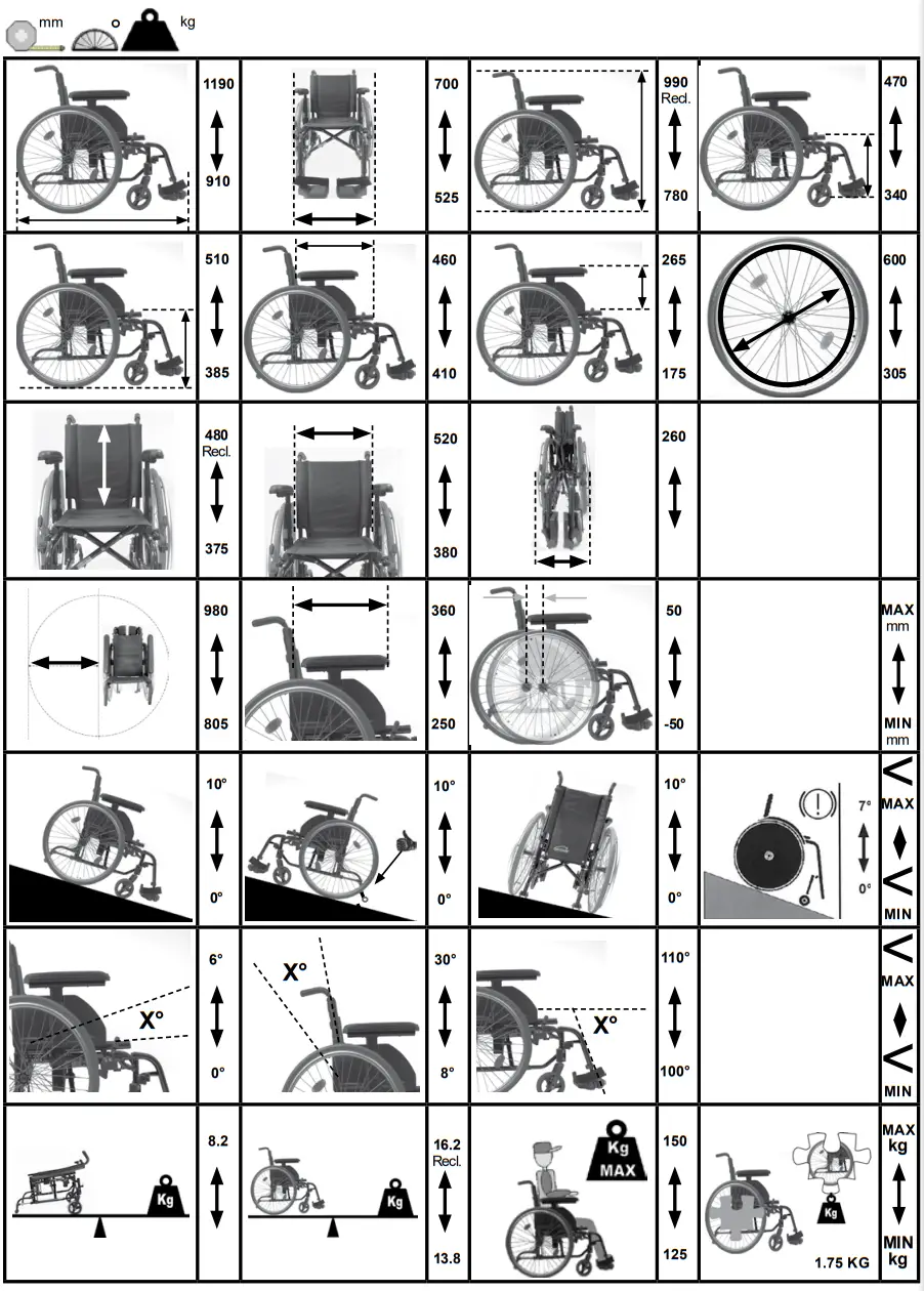 Breezy P19180 Style X Ultra Rigid Wheelchair - fig2