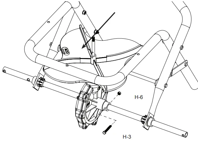 Counterclockwise marking on the impeller