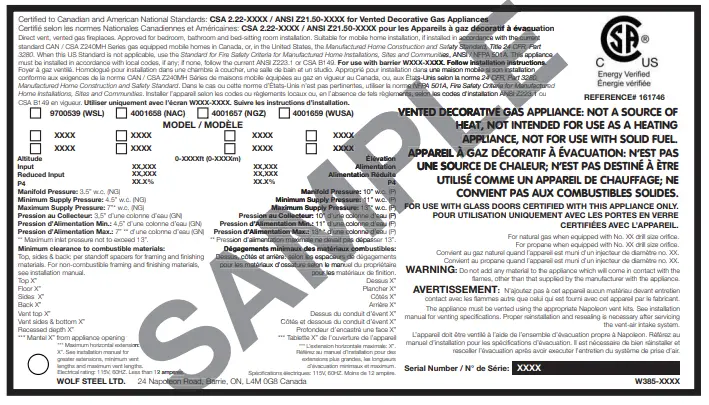 NAPOLEON BX42NTRE Vent Natural Gas Fireplace - Fig 3