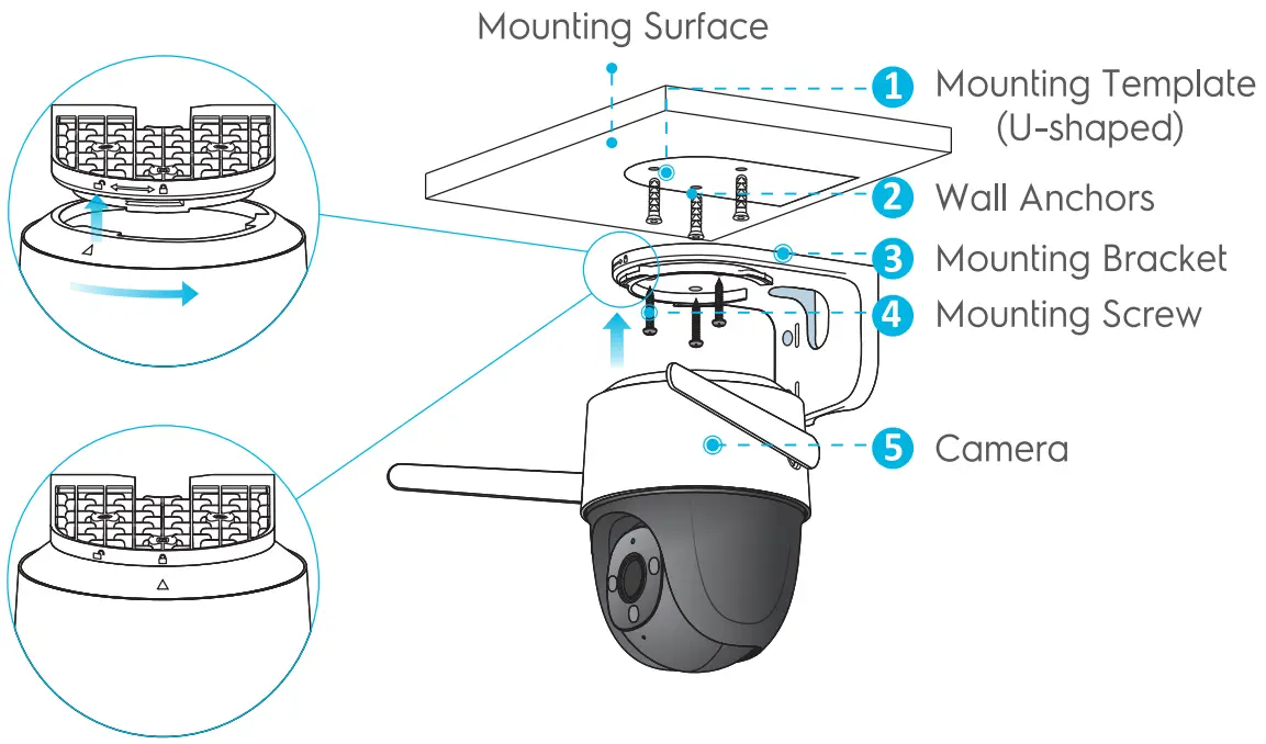 AMCREST ASH47 W 4MP Full Color Dual Antenna - Celling Mount