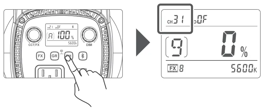 Godox SL60IIBi Bi Color LED Video Light - Channel setting