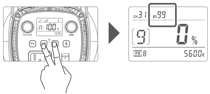 Godox SL60IIBi Bi Color LED Video Light - ID setting