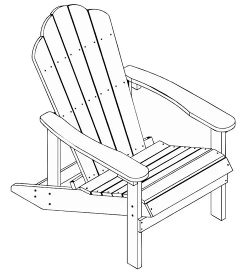 WALKER EDISON Boardwalk Dark Brown Outdoor Wood Asirondack Chair