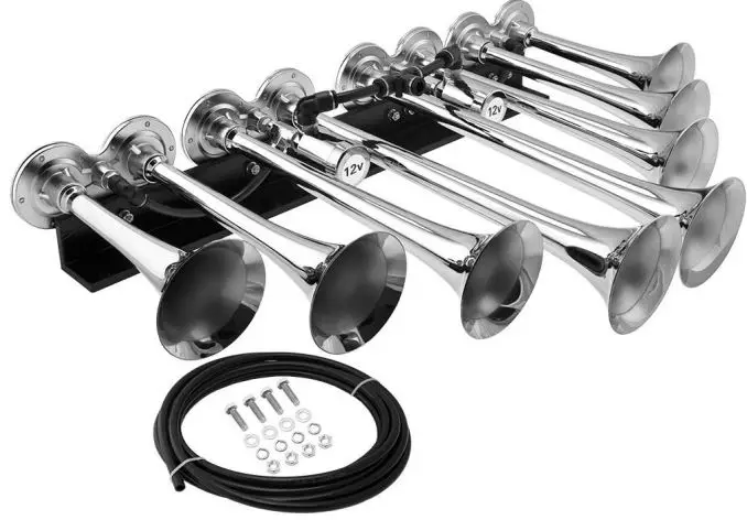 VIXEN HORNS VXH8124XLC Train Horn for Truck-Car 8 Air Horn Chrome-fig1