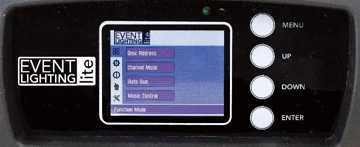 EVENT LIGHTING LM180 180W LED Spot Moving Head - menu