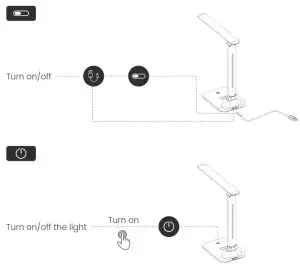 POVISON YD-T9019-1 LED Desk Lamp - Function guide 1