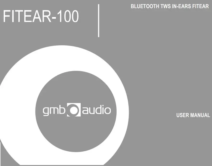 gembird FITEAR-100 Bluetooth TWS In-Ear Fitear User Manual