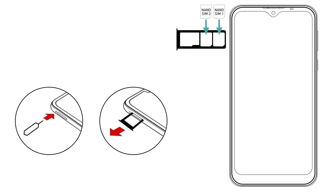 WIKO Y81 Smartphone - Inserting the SIM cards - 2 SIM