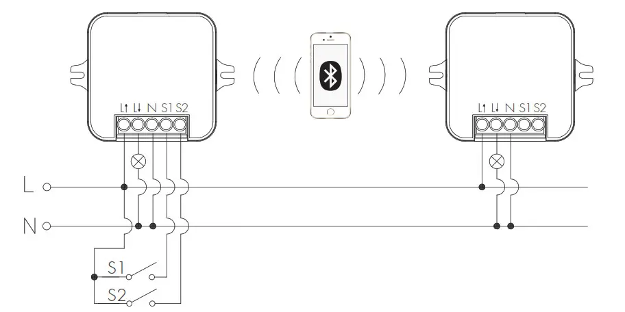 HYTRONIK HBTD8200S Bluetooth Switch- Wiring Diagram