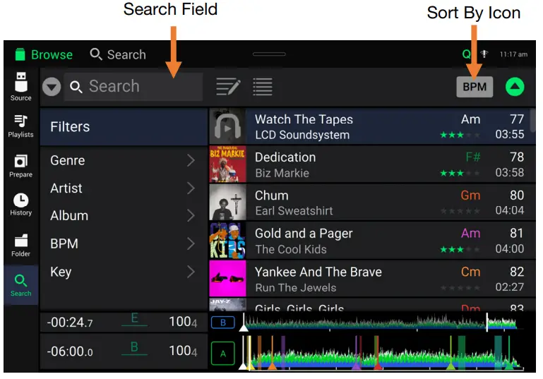 DENON DJ SC6000 Prime Professional DJ Media Player with Touch Screen - Filtering