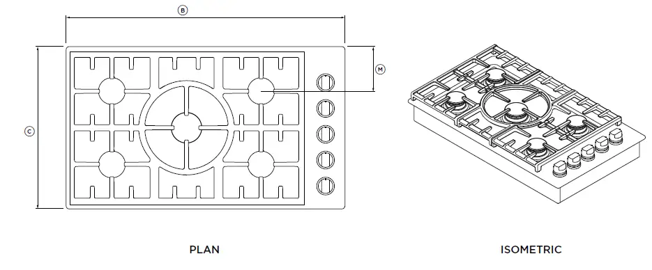 FISHER PAYKEL CDV3-365H 36 Inch Gas Cooktops FIG 5
