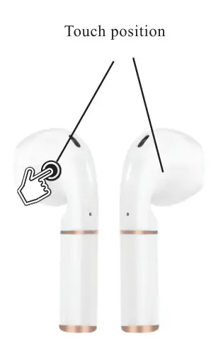 Home Aesthetics MiPodz i15 TWS Earbuds - Touch position