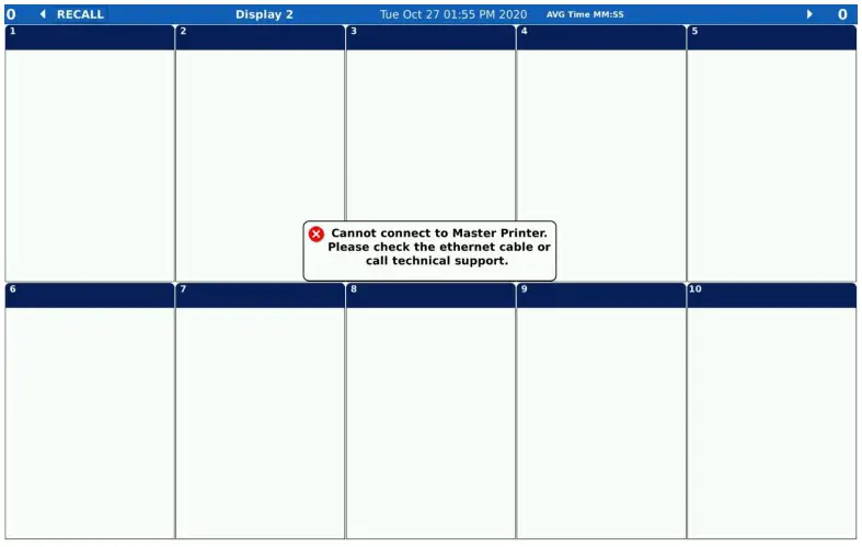 EPSON 111 38 URM 005 KDS - Master printer not printing label on bump