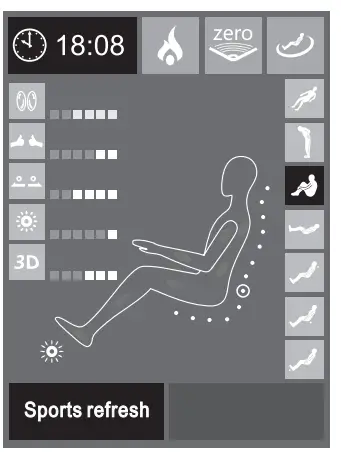 INFINITY Riage X3 Deluxe Multi Functional Massage Chair - menu