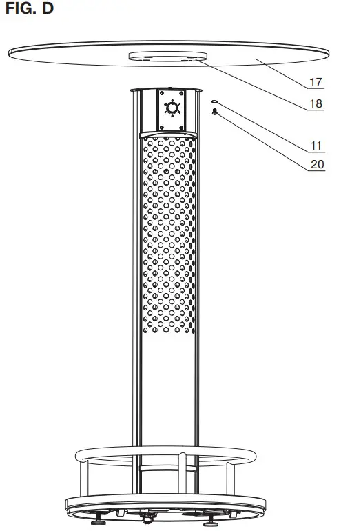 Gasmate EH240 Bar Table Electric Heater - FIG D