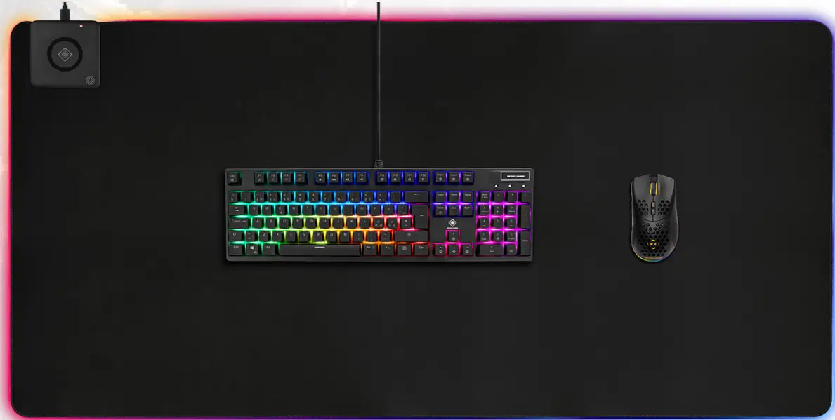 DELTACO GAM-124 RGB Mousepad XXL with Fast Wireless Charging