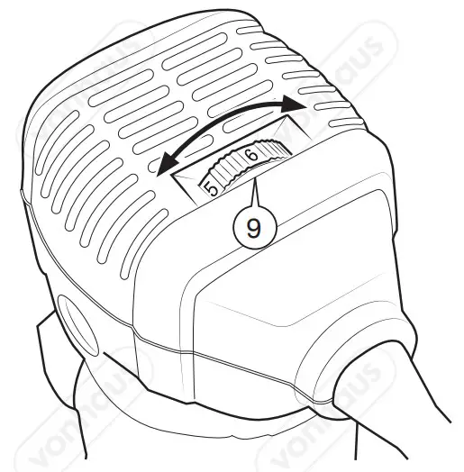 VonHaus 3515301 Compact Palm Router Saw - ADJUSTING