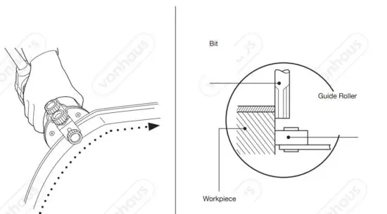 VonHaus 3515301 Compact Palm Router Saw - CURVED EDGE GUIDE 1