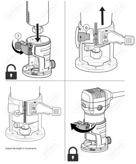 VonHaus 3515301 Compact Palm Router Saw - INSTALLING THE BASE