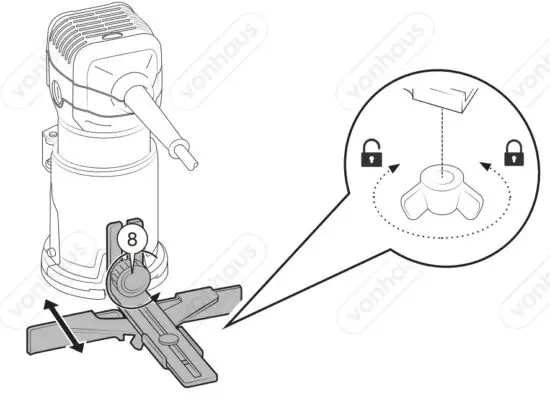 VonHaus 3515301 Compact Palm Router Saw - STRAIGHT GUIDE ASSEMBL 2