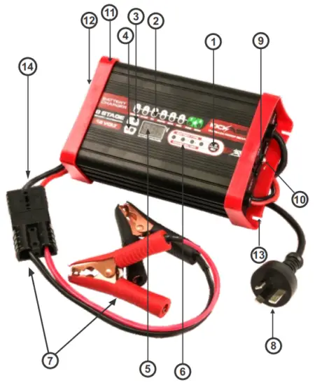 KICKASS KACHG1212 12V 12Amp Smart Battery Charger 8 Stage Automatic - 2