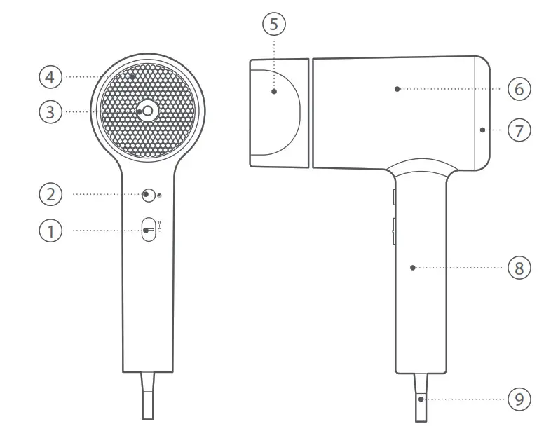 MI Ionic Hair Dryer over view