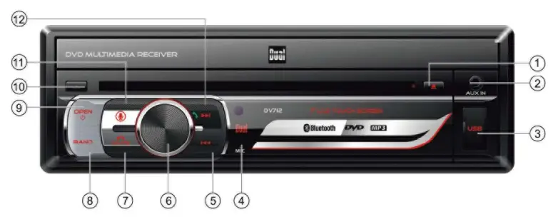 Dual Electronics DV712 Multimedia DVD Receiver with Bluetooth 7 Inch Digital TFT LCD-fig3
