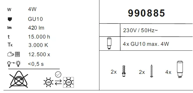 LeuchtenDirekt 990885 Max LED Light fig 1