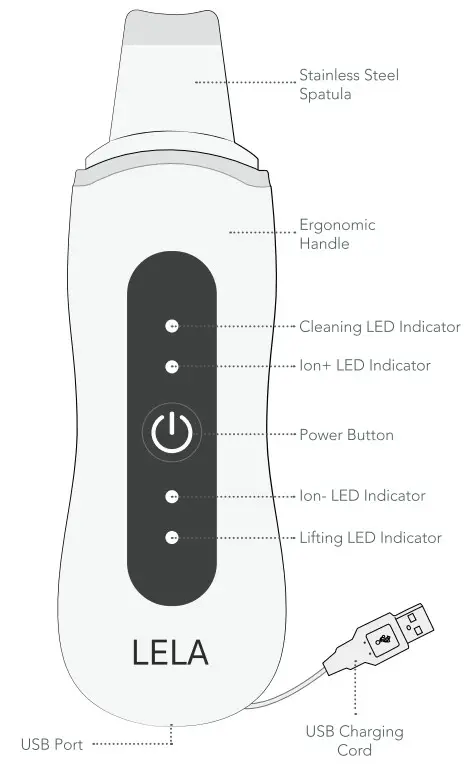 LELA 850003115948 Spa Sciences 4-in-1 Ultrasonic Deep Cleaning Skin Spatula - Figure 1