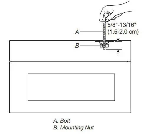 KitchenAid Microwave Hood Combination Installation Guide - Avoid damage to the mounting nut
