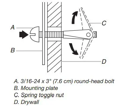 KitchenAid Microwave Hood Combination Installation Guide - Push the 2 bolts with toggle
