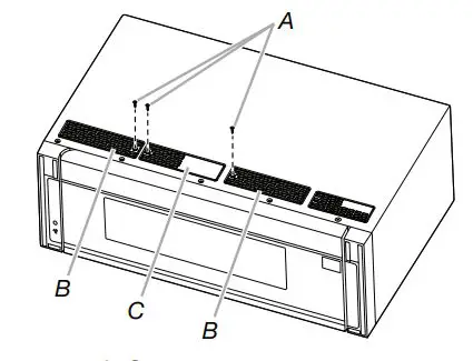 KitchenAid Microwave Hood Combination Installation Guide - Remove screws attaching B and C cover