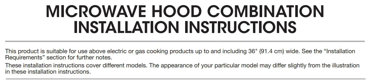 KitchenAid Microwave Hood Combination Installation Guide